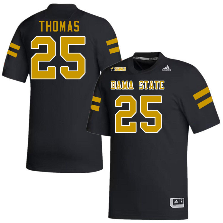 Alabama State Hornets #25 Bradley Thomas College Football Jerseys Stitched Sale-Black